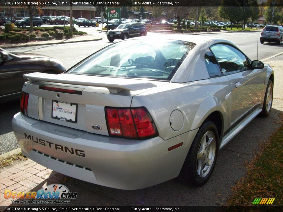 2002 Ford Mustang V6 Coupe Satin Silver Metallic / Dark Charcoal Photo #5