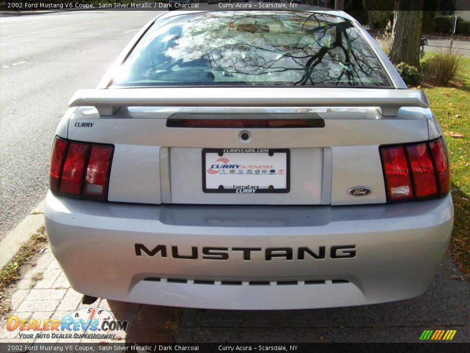 2002 Ford Mustang V6 Coupe Satin Silver Metallic / Dark Charcoal Photo #6