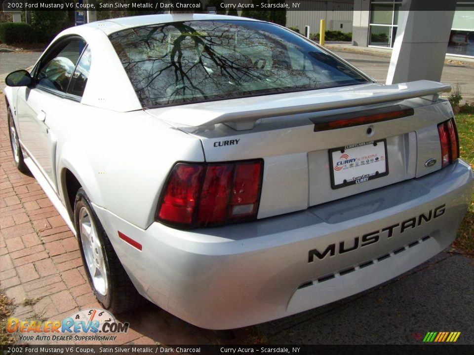 2002 Ford Mustang V6 Coupe Satin Silver Metallic / Dark Charcoal Photo #7