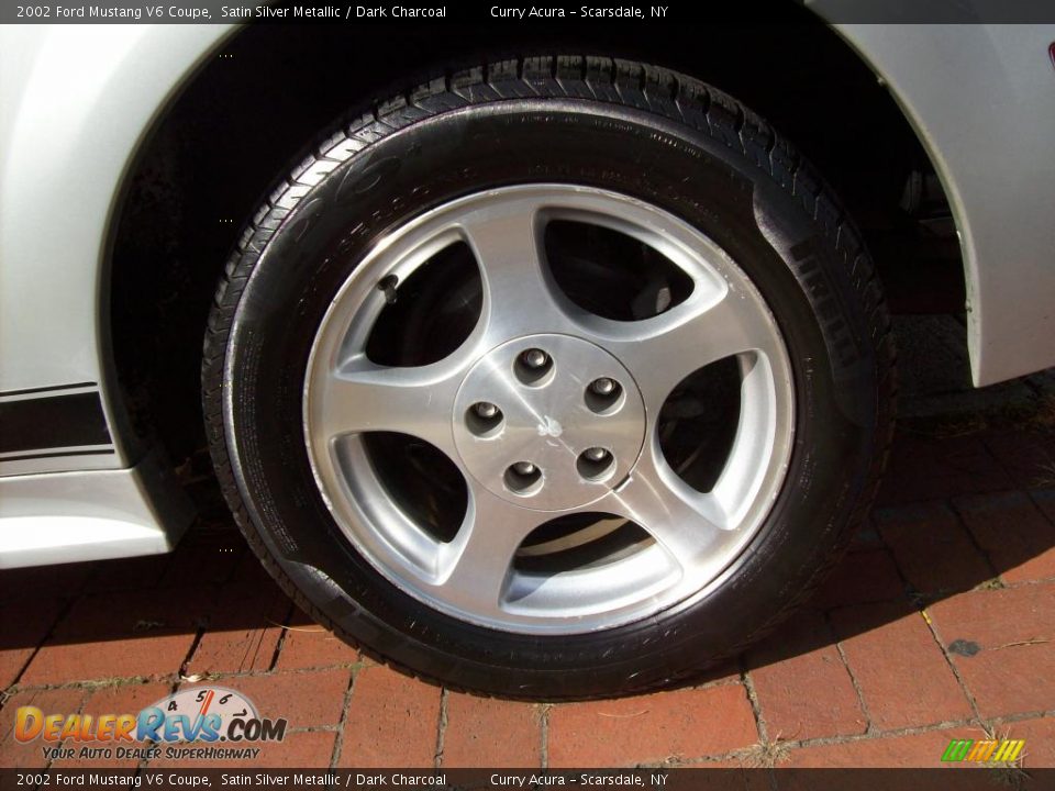 2002 Ford Mustang V6 Coupe Satin Silver Metallic / Dark Charcoal Photo #20