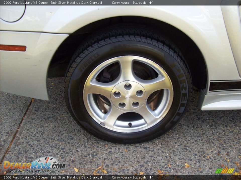 2002 Ford Mustang V6 Coupe Satin Silver Metallic / Dark Charcoal Photo #21