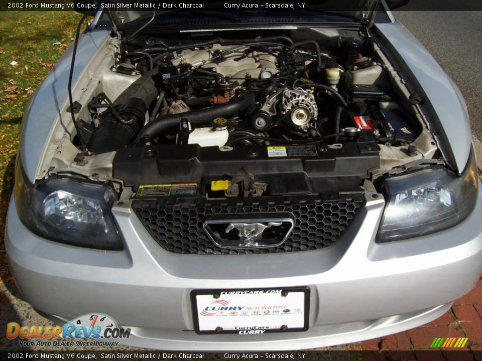 2002 Ford Mustang V6 Coupe Satin Silver Metallic / Dark Charcoal Photo #23