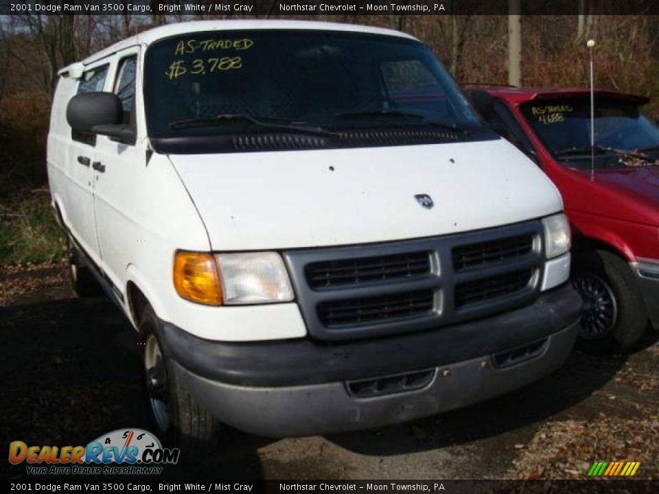 2001 Dodge Ram Van 3500 Cargo Bright White / Mist Gray Photo #1