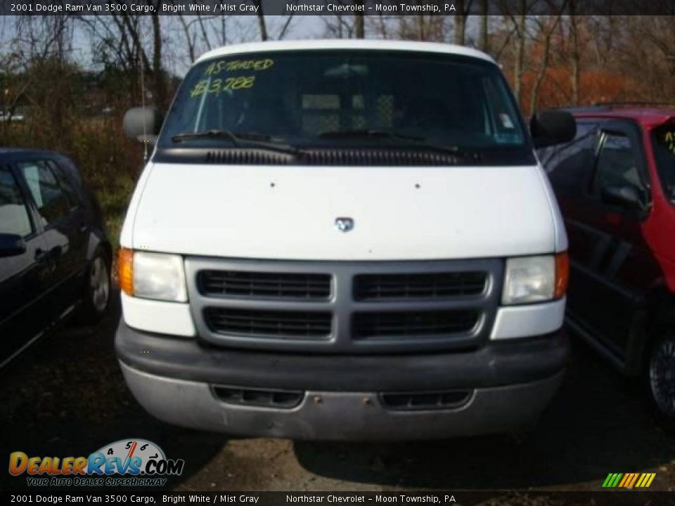 2001 Dodge Ram Van 3500 Cargo Bright White / Mist Gray Photo #6