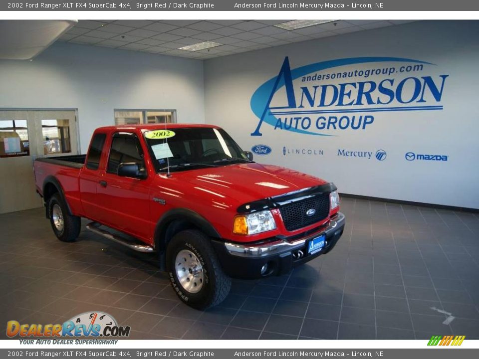 2002 Ford Ranger XLT FX4 SuperCab 4x4 Bright Red / Dark Graphite Photo #1