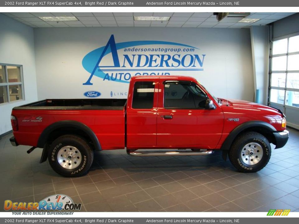 2002 Ford Ranger XLT FX4 SuperCab 4x4 Bright Red / Dark Graphite Photo #2