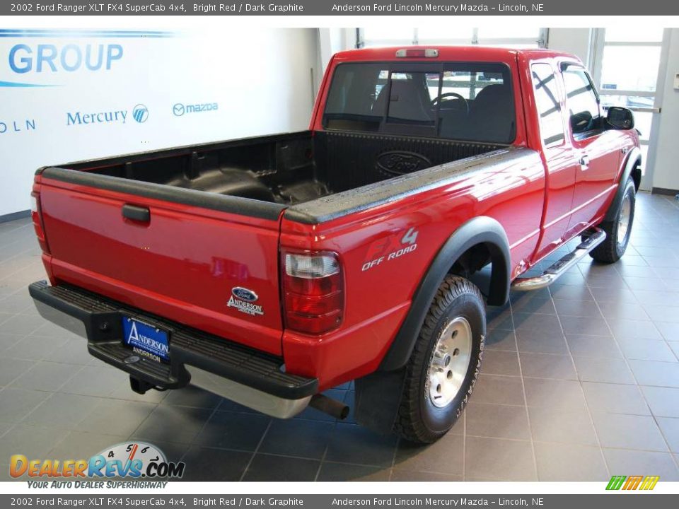 2002 Ford Ranger XLT FX4 SuperCab 4x4 Bright Red / Dark Graphite Photo #3