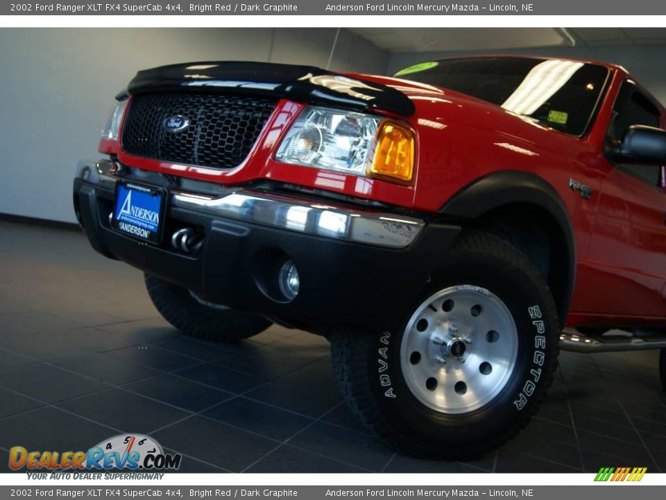 2002 Ford Ranger XLT FX4 SuperCab 4x4 Bright Red / Dark Graphite Photo #13