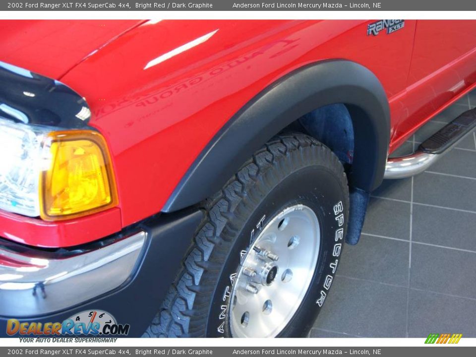 2002 Ford Ranger XLT FX4 SuperCab 4x4 Bright Red / Dark Graphite Photo #15