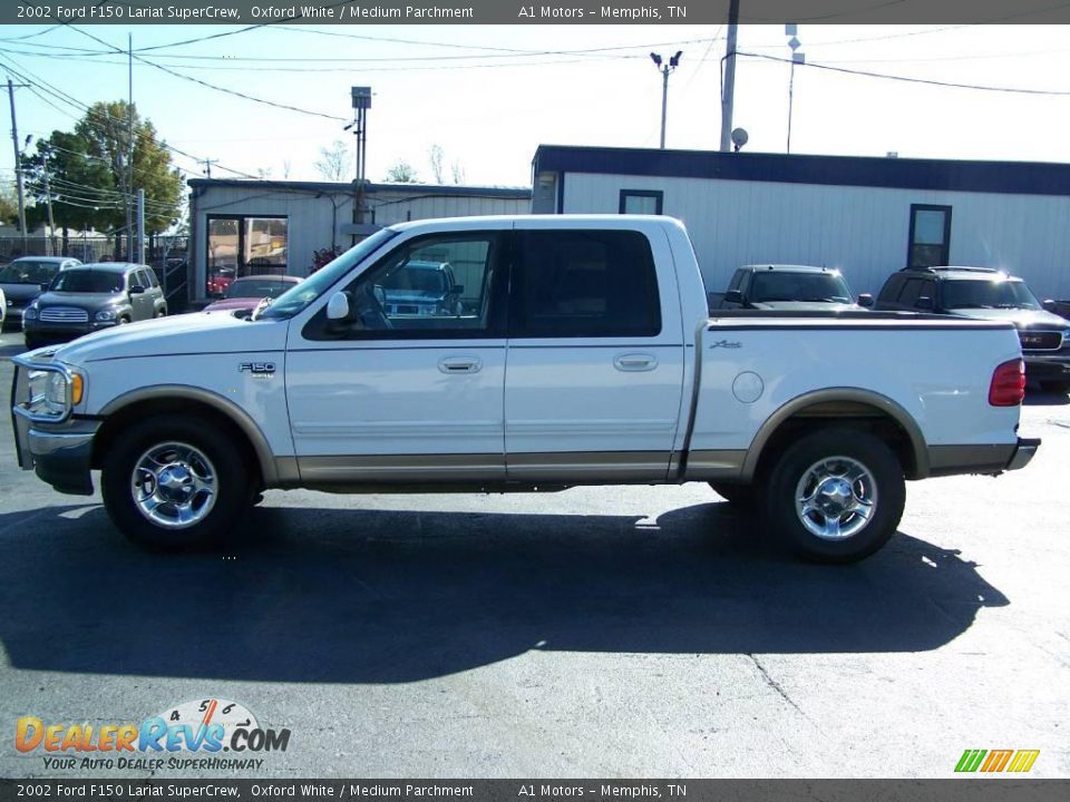 2002 Ford F150 Lariat SuperCrew Oxford White / Medium Parchment Photo #1