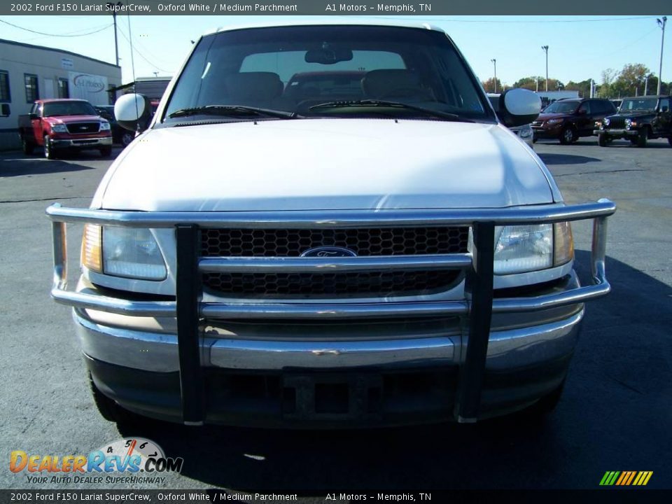2002 Ford F150 Lariat SuperCrew Oxford White / Medium Parchment Photo #2