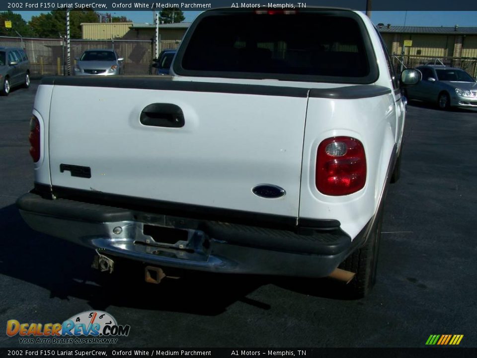 2002 Ford F150 Lariat SuperCrew Oxford White / Medium Parchment Photo #4