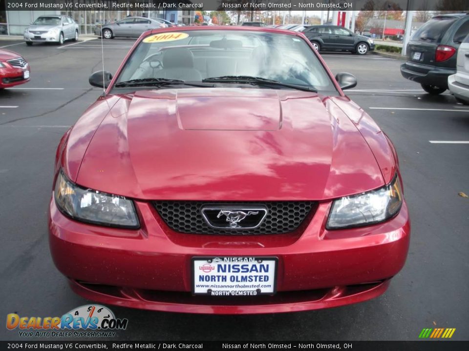 2004 Ford Mustang V6 Convertible Redfire Metallic / Dark Charcoal Photo #2