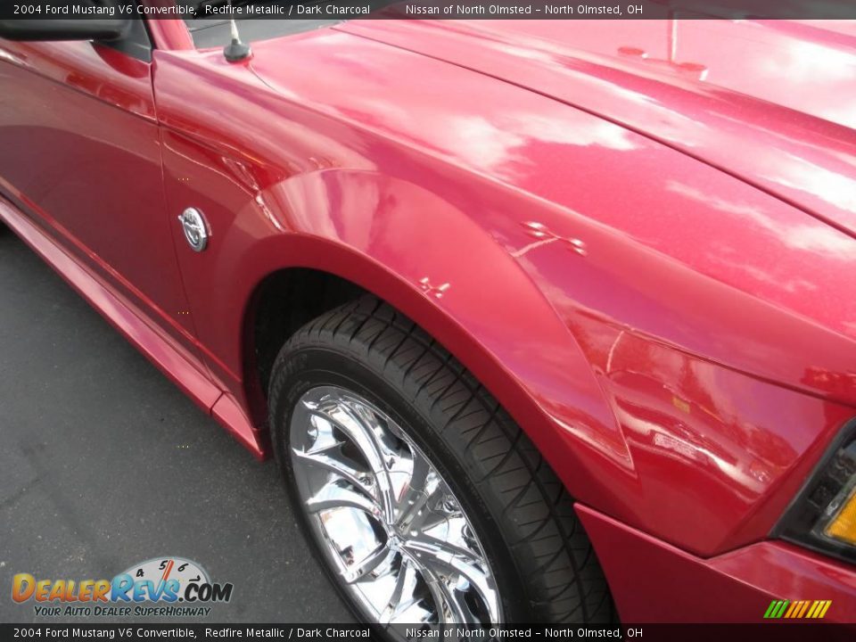 2004 Ford Mustang V6 Convertible Redfire Metallic / Dark Charcoal Photo #4