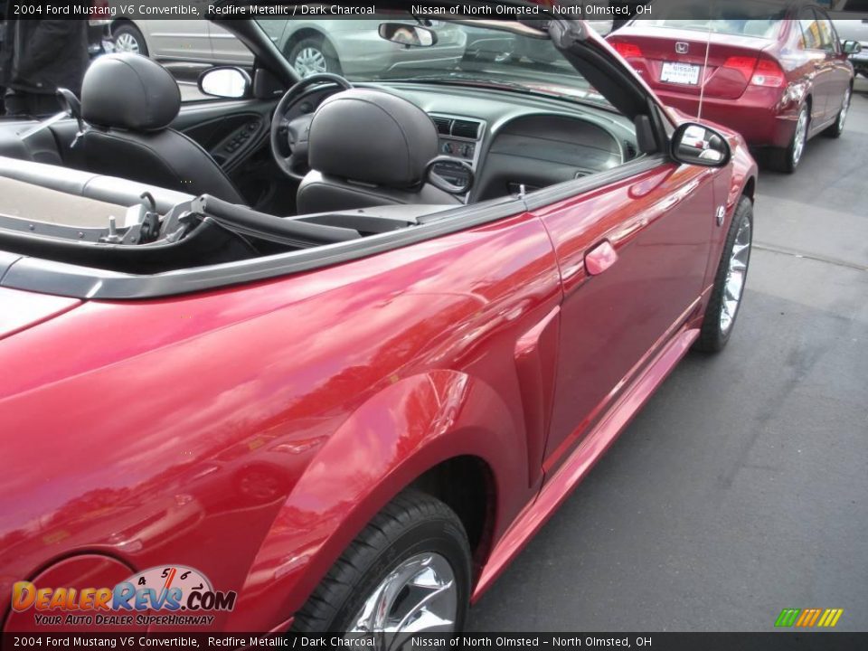 2004 Ford Mustang V6 Convertible Redfire Metallic / Dark Charcoal Photo #6