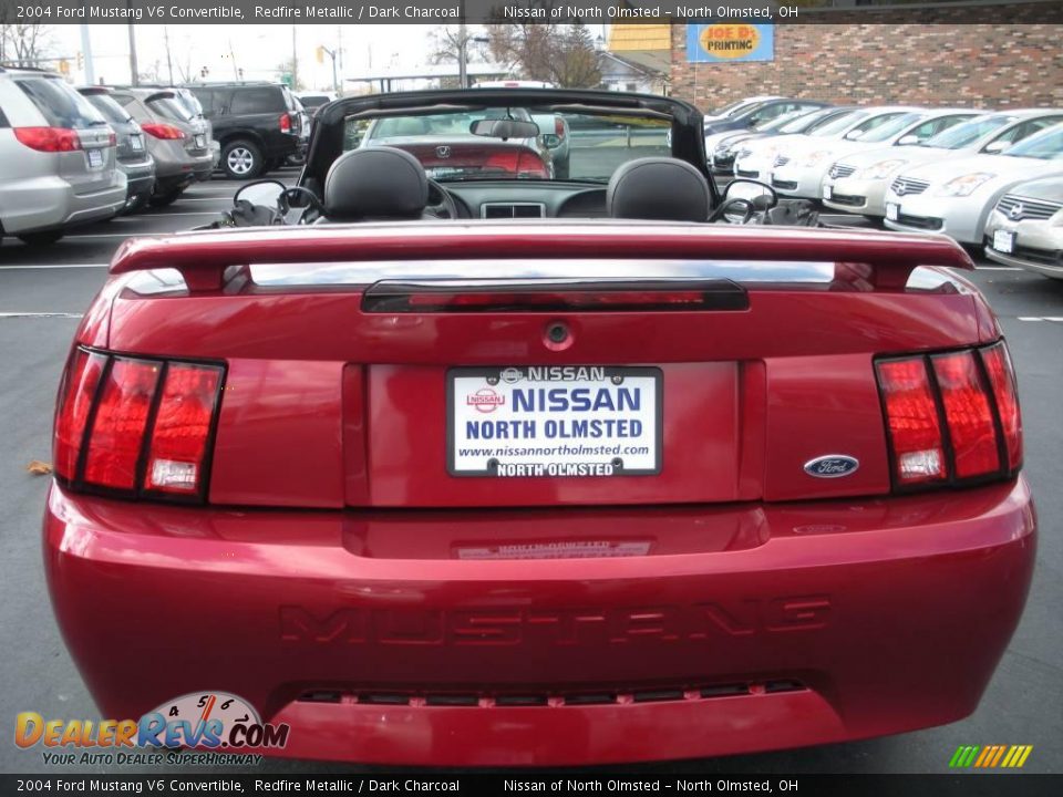 2004 Ford Mustang V6 Convertible Redfire Metallic / Dark Charcoal Photo #7