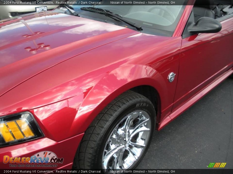 2004 Ford Mustang V6 Convertible Redfire Metallic / Dark Charcoal Photo #11