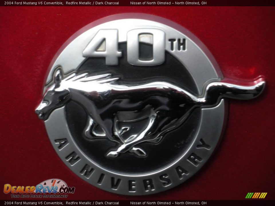 2004 Ford Mustang V6 Convertible Redfire Metallic / Dark Charcoal Photo #12
