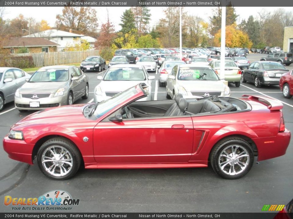 2004 Ford Mustang V6 Convertible Redfire Metallic / Dark Charcoal Photo #18