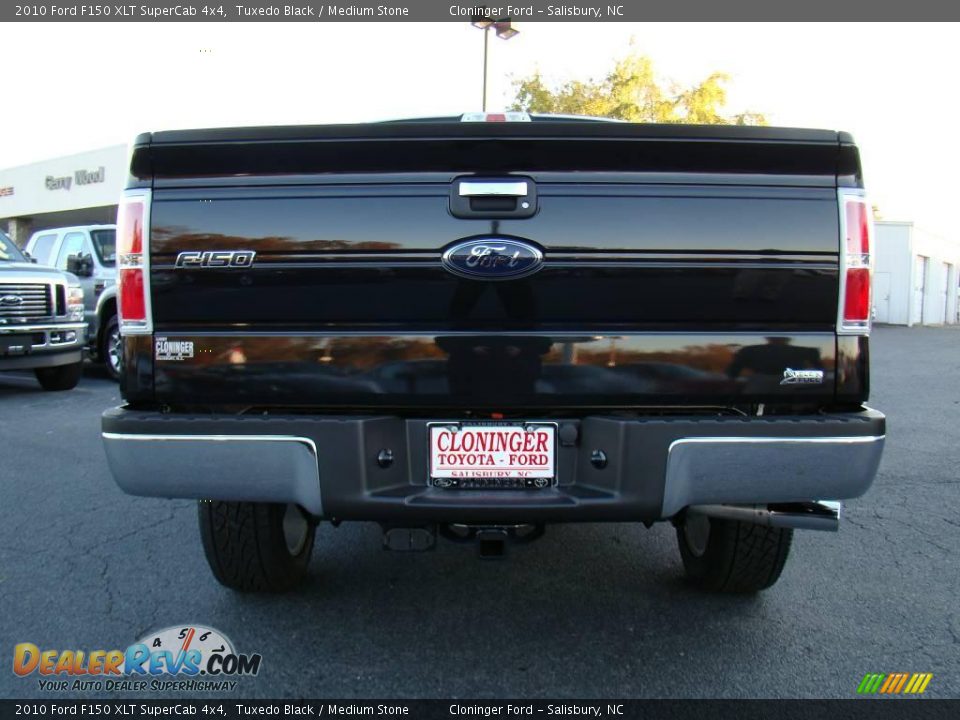 2010 Ford F150 XLT SuperCab 4x4 Tuxedo Black / Medium Stone Photo #4