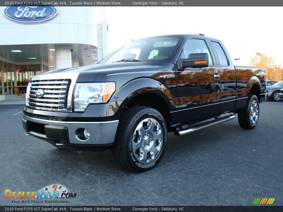 2010 Ford F150 XLT SuperCab 4x4 Tuxedo Black / Medium Stone Photo #6