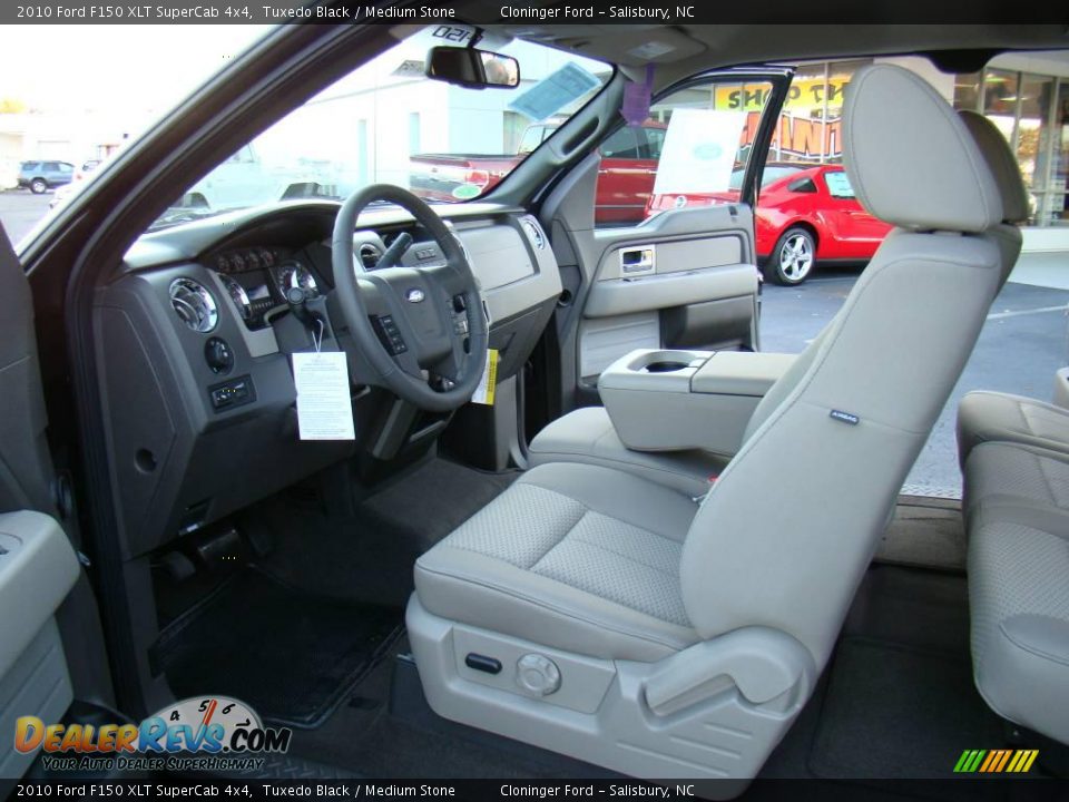 2010 Ford F150 XLT SuperCab 4x4 Tuxedo Black / Medium Stone Photo #8