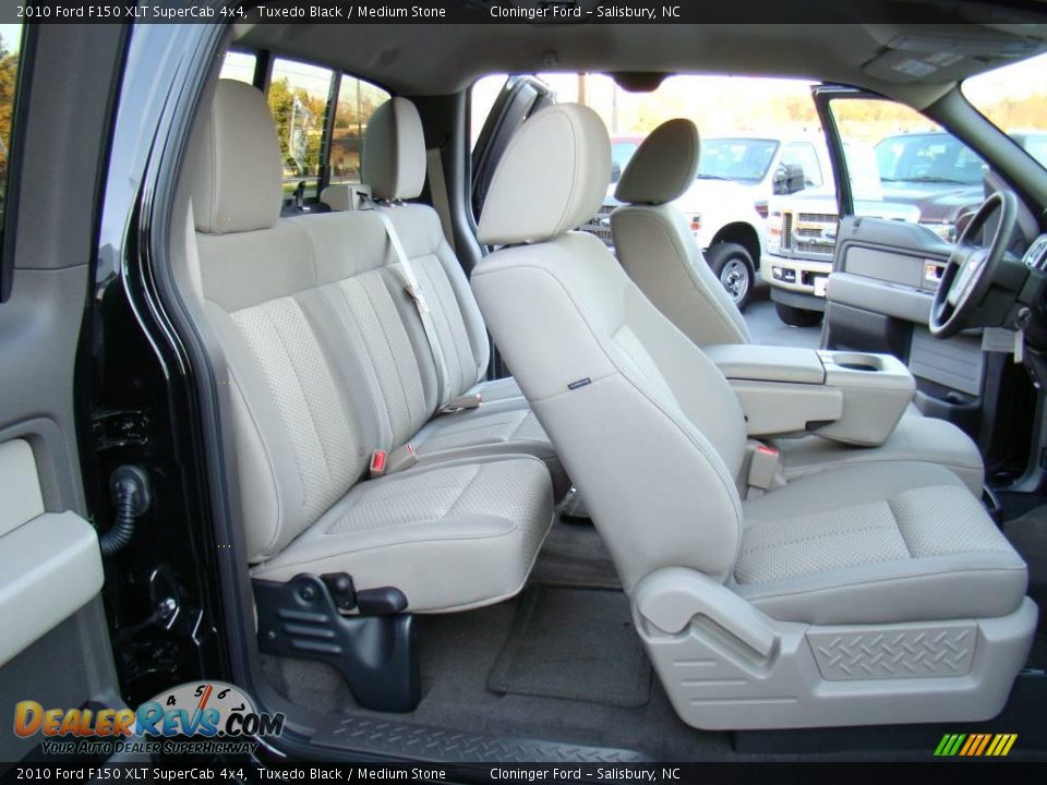 2010 Ford F150 XLT SuperCab 4x4 Tuxedo Black / Medium Stone Photo #12