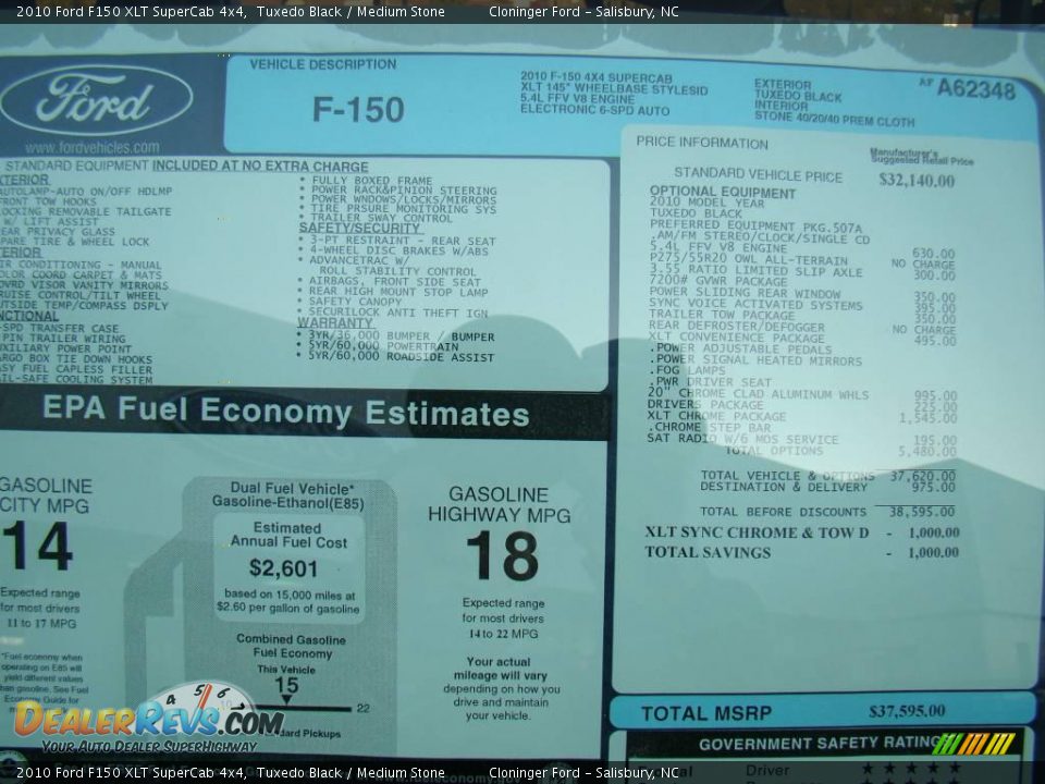 2010 Ford F150 XLT SuperCab 4x4 Tuxedo Black / Medium Stone Photo #14