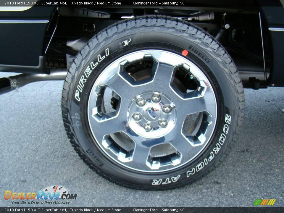 2010 Ford F150 XLT SuperCab 4x4 Tuxedo Black / Medium Stone Photo #16