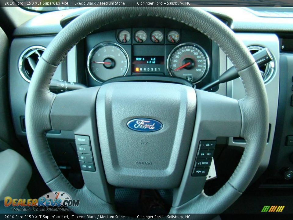 2010 Ford F150 XLT SuperCab 4x4 Tuxedo Black / Medium Stone Photo #20