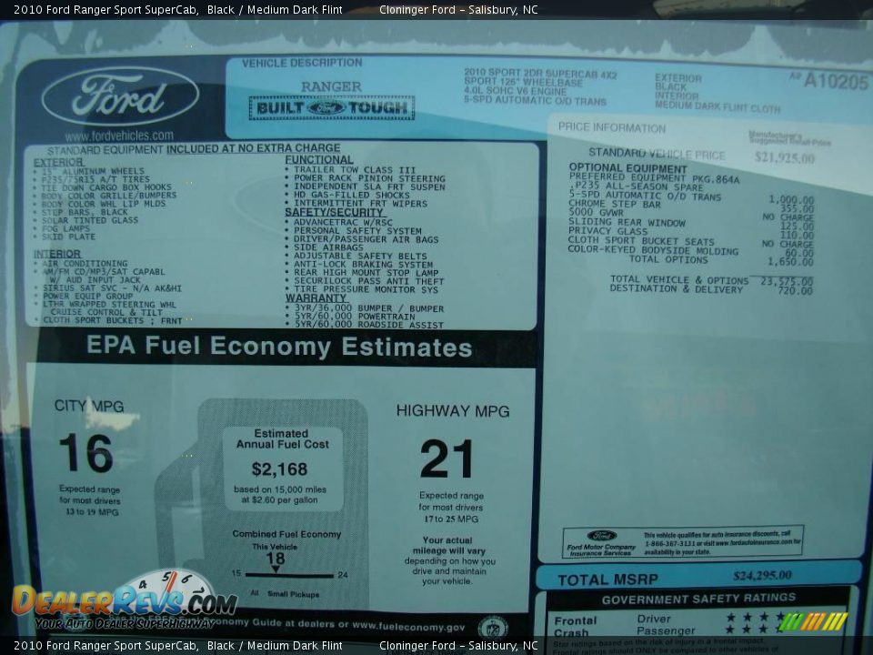 2010 Ford Ranger Sport SuperCab Black / Medium Dark Flint Photo #12
