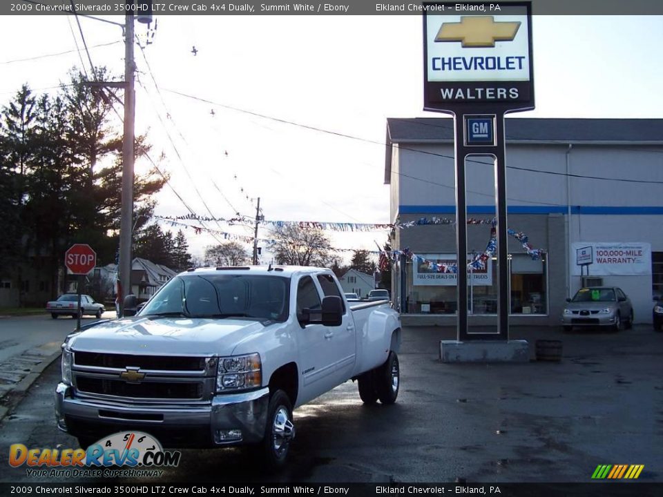 2009 Chevrolet Silverado 3500HD LTZ Crew Cab 4x4 Dually Summit White / Ebony Photo #1
