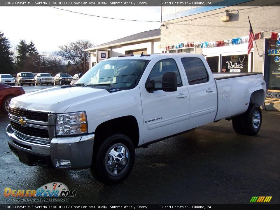 2009 Chevrolet Silverado 3500HD LTZ Crew Cab 4x4 Dually Summit White / Ebony Photo #4