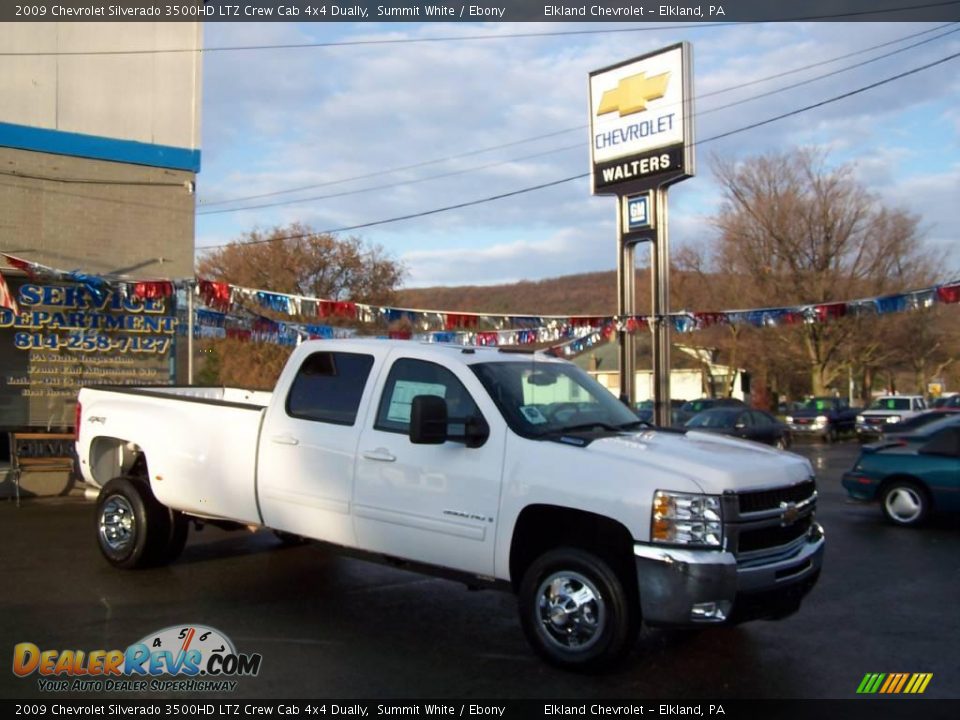2009 Chevrolet Silverado 3500HD LTZ Crew Cab 4x4 Dually Summit White / Ebony Photo #5