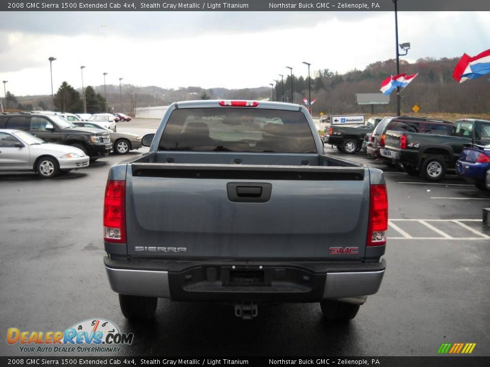 2008 GMC Sierra 1500 Extended Cab 4x4 Stealth Gray Metallic / Light Titanium Photo #3