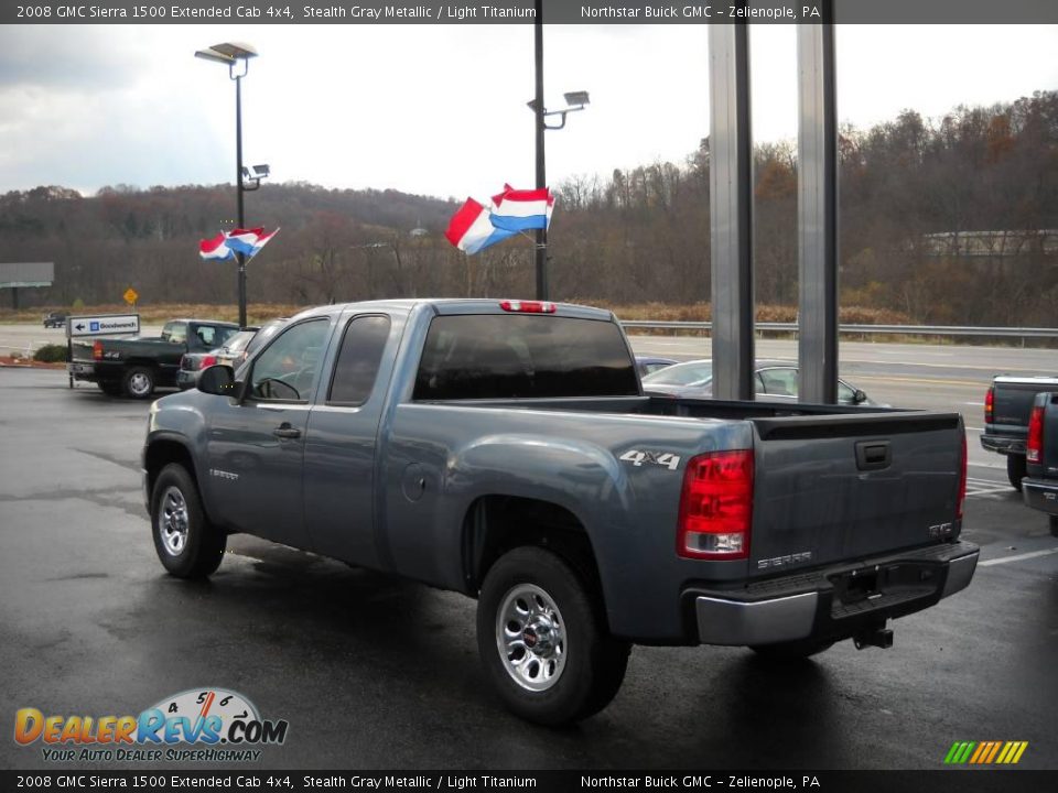 2008 GMC Sierra 1500 Extended Cab 4x4 Stealth Gray Metallic / Light Titanium Photo #4