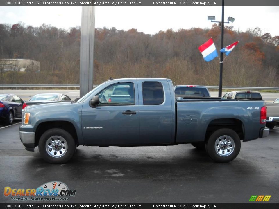 2008 GMC Sierra 1500 Extended Cab 4x4 Stealth Gray Metallic / Light Titanium Photo #5