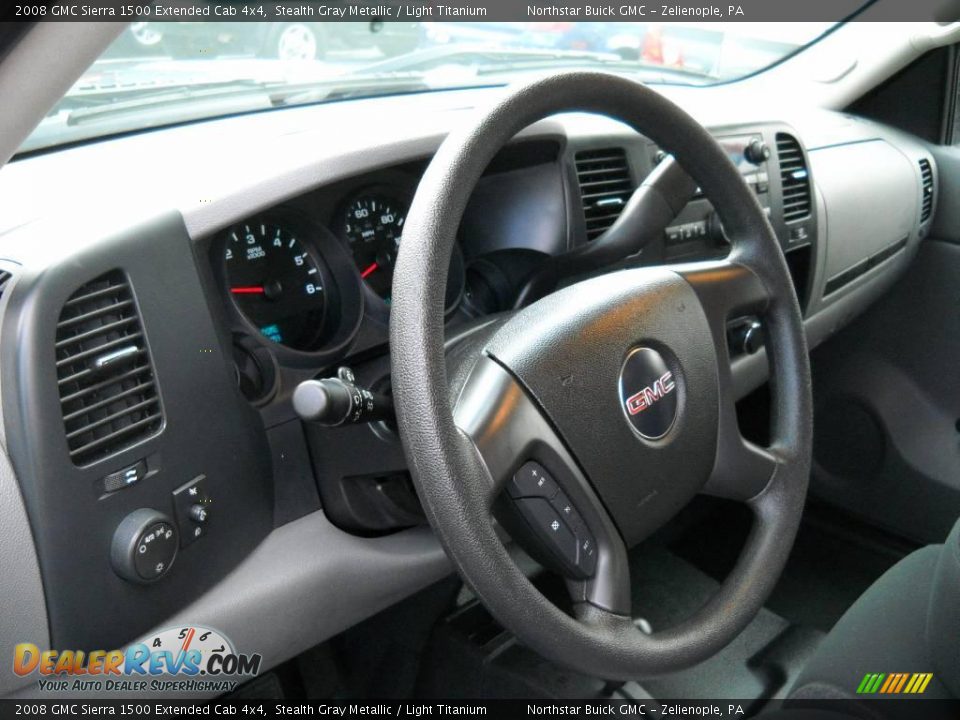 2008 GMC Sierra 1500 Extended Cab 4x4 Stealth Gray Metallic / Light Titanium Photo #7