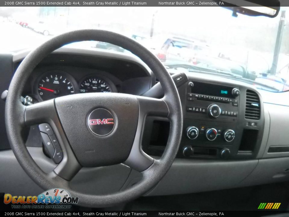 2008 GMC Sierra 1500 Extended Cab 4x4 Stealth Gray Metallic / Light Titanium Photo #11