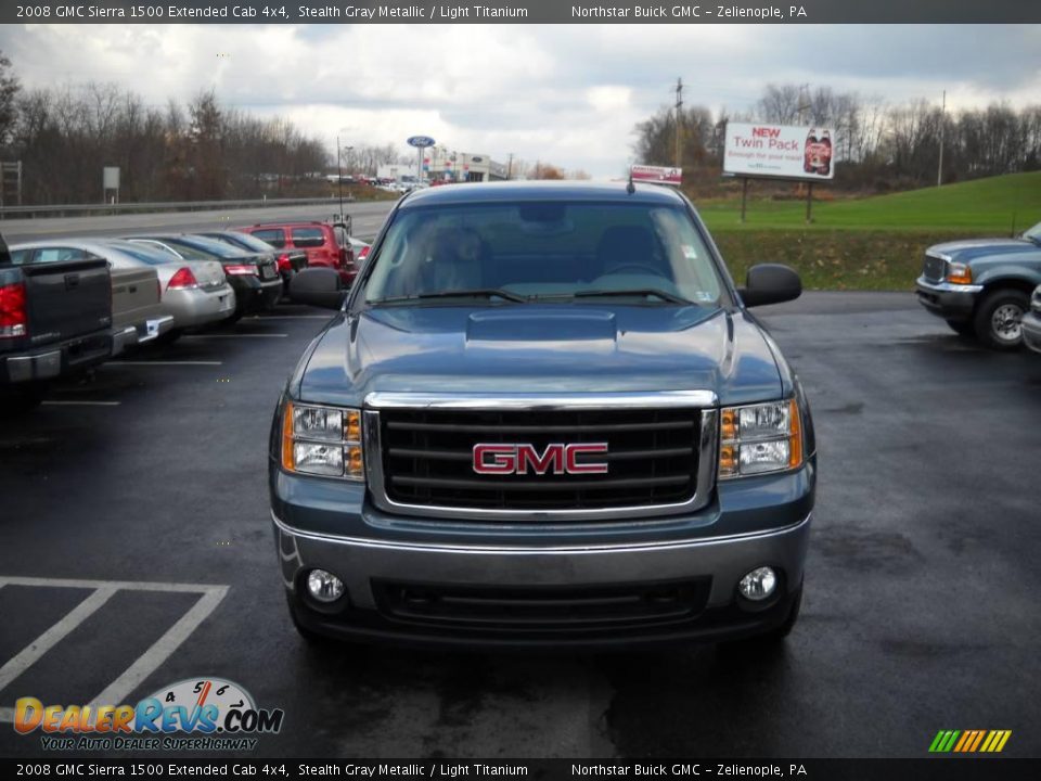 2008 GMC Sierra 1500 Extended Cab 4x4 Stealth Gray Metallic / Light Titanium Photo #15