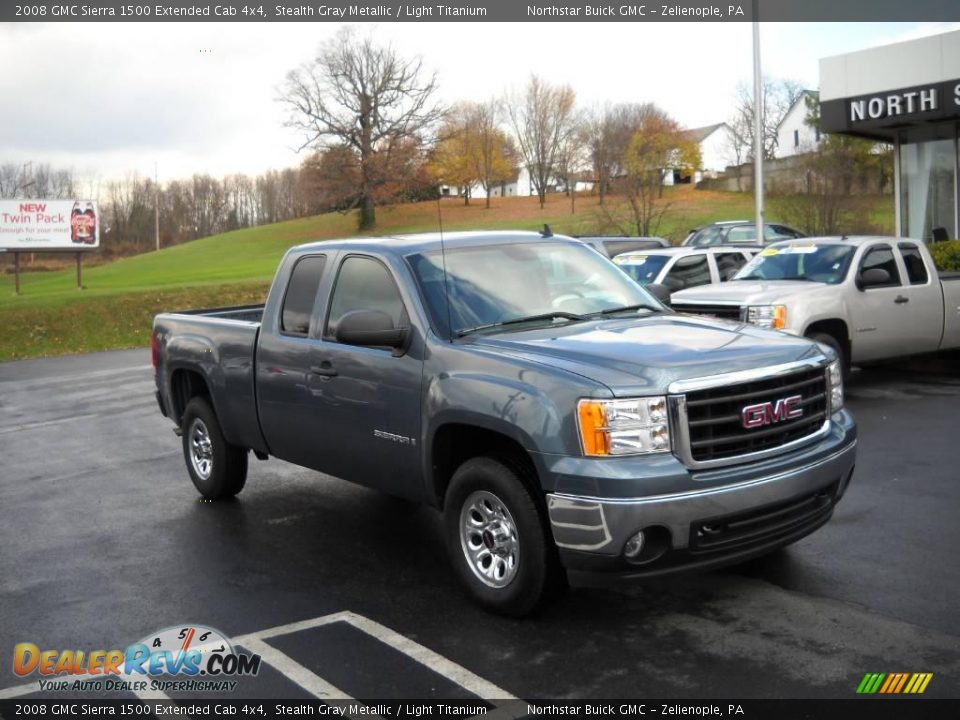 2008 GMC Sierra 1500 Extended Cab 4x4 Stealth Gray Metallic / Light Titanium Photo #16