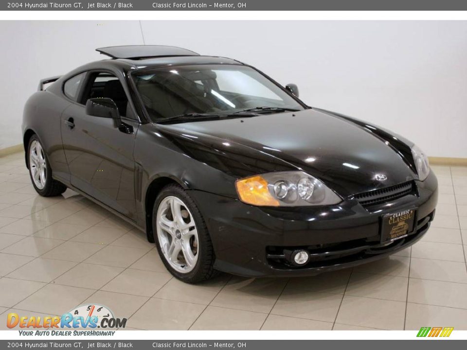 2004 Hyundai Tiburon GT Jet Black / Black Photo #1