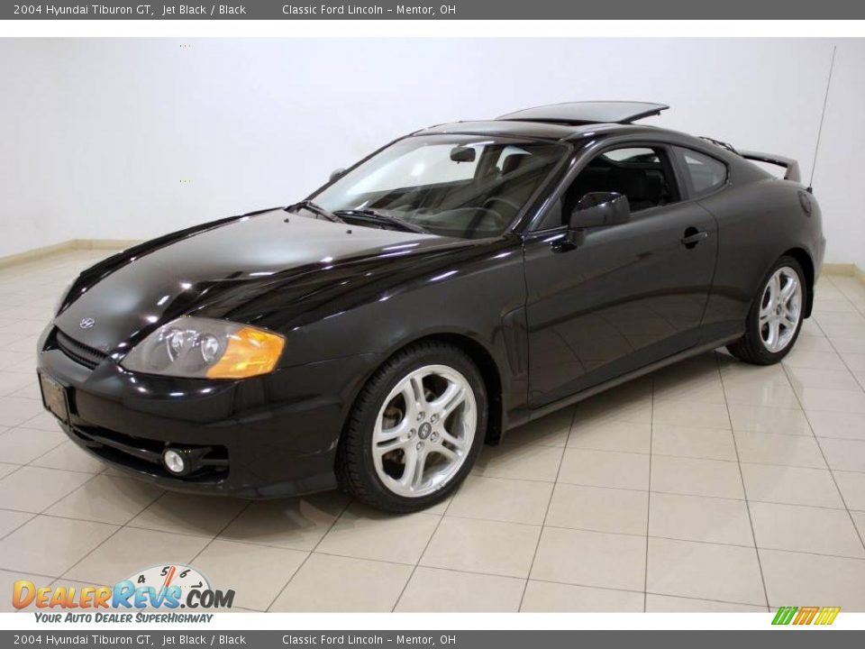 2004 Hyundai Tiburon GT Jet Black / Black Photo #3
