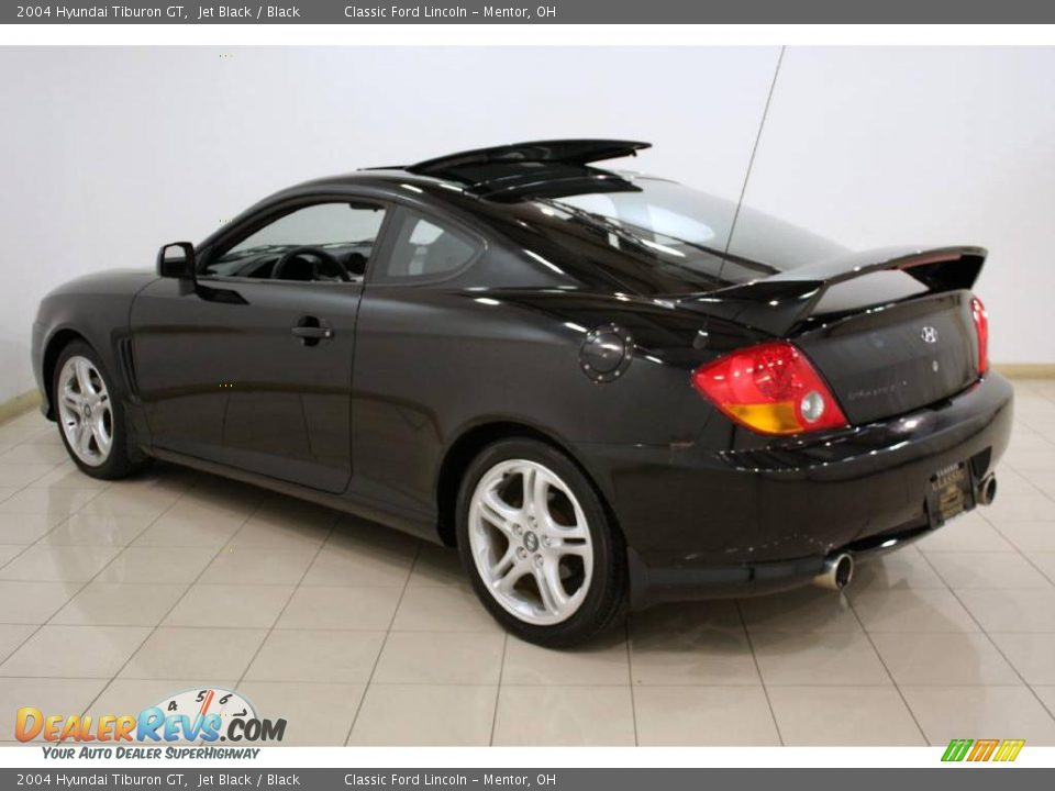 2004 Hyundai Tiburon GT Jet Black / Black Photo #5