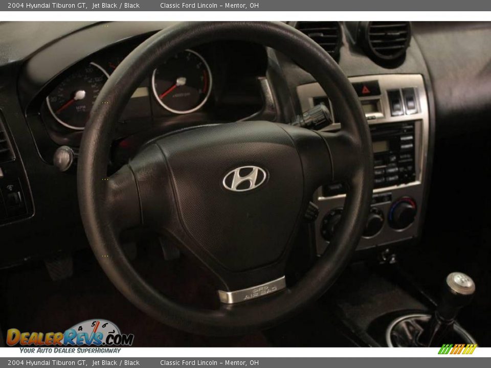 2004 Hyundai Tiburon GT Jet Black / Black Photo #10