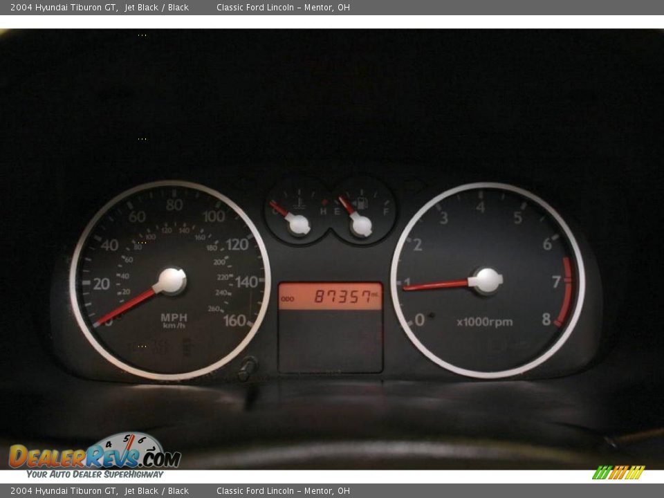 2004 Hyundai Tiburon GT Jet Black / Black Photo #11