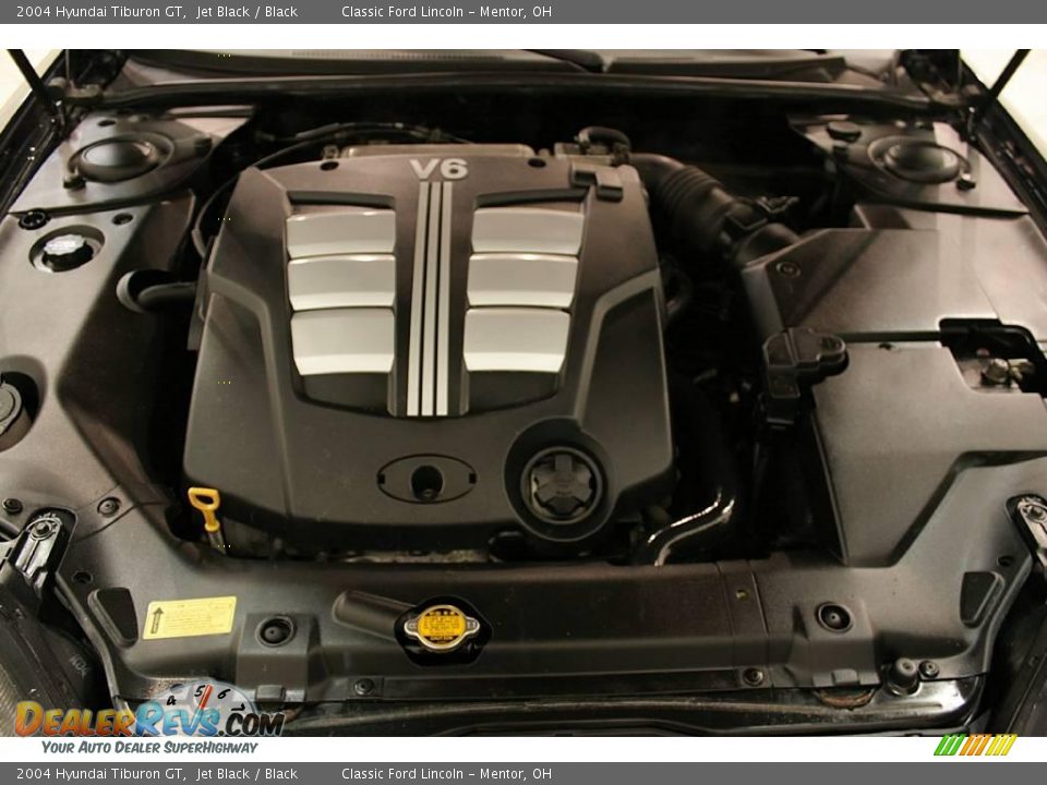 2004 Hyundai Tiburon GT Jet Black / Black Photo #17
