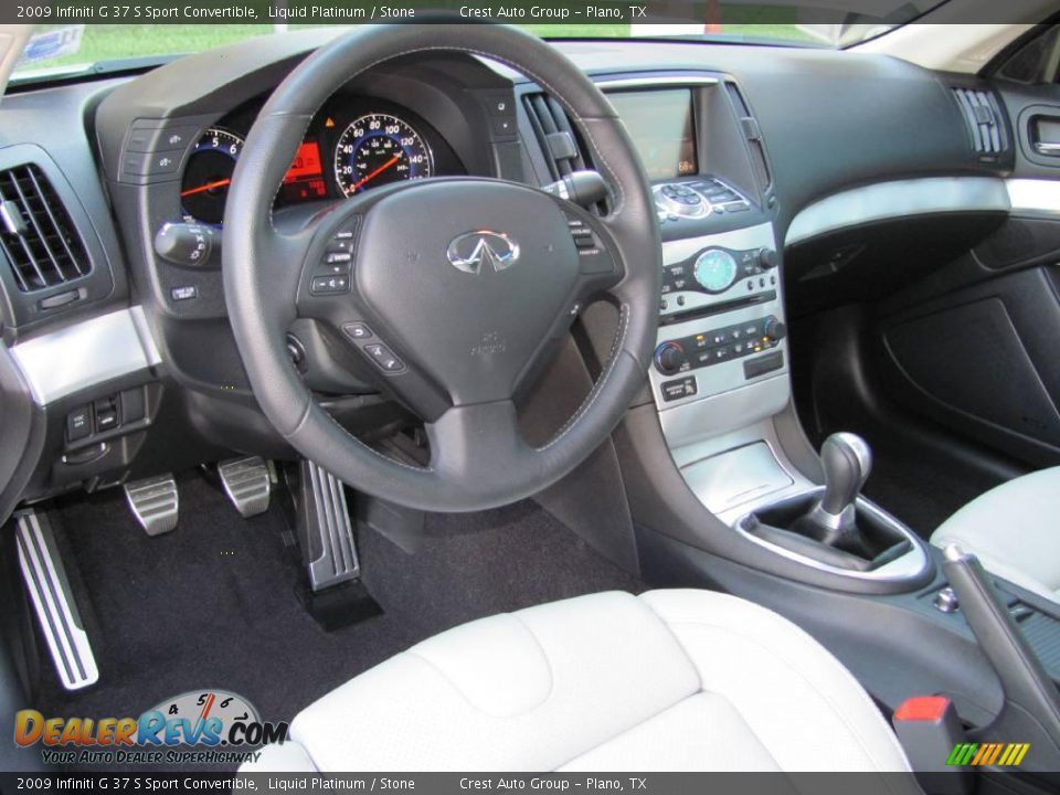 2009 Infiniti G 37 S Sport Convertible Liquid Platinum / Stone Photo #14