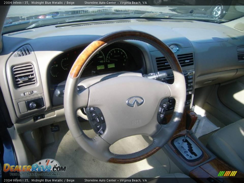 2004 Infiniti I 35 Midnight Blue Metallic / Beige Photo #16