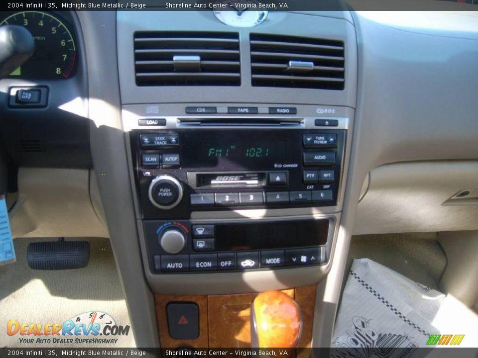2004 Infiniti I 35 Midnight Blue Metallic / Beige Photo #18